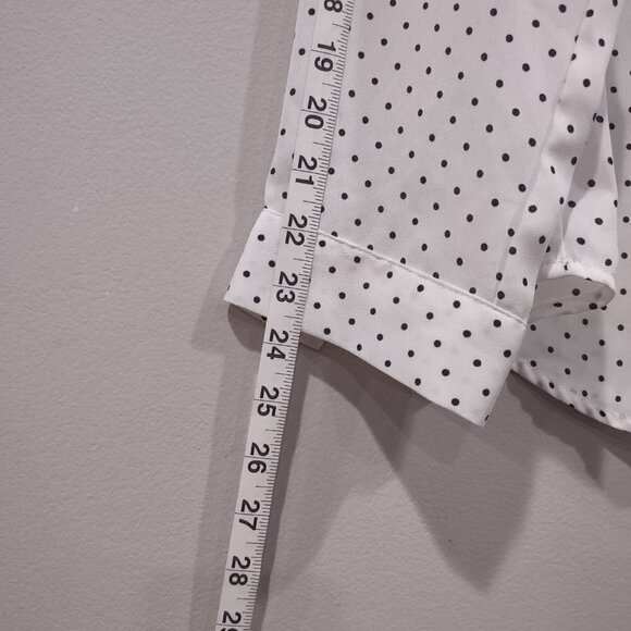 Anne Klein White Top Polka Dot Long Sleeve Size Medium - 3FOR$25 - - Picture 5 of 8